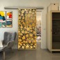 Glasschiebetür SLIM-LINE - Fineprint Modell 192 Gold auf Grauglas Glasschiebetür SLIM-LINE - Fineprint Modell 192 Gold auf Grauglas