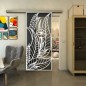 Glasschiebetür SLIM-LINE - Fineprint Modell 195 Weiss auf Grauglas Glasschiebetür SLIM-LINE - Fineprint Modell 195 Weiss auf Grauglas