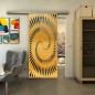 Glasschiebetür SLIM-LINE - Fineprint Modell 197 Gold auf Grauglas Glasschiebetür SLIM-LINE - Fineprint Modell 197 Gold auf Grauglas
