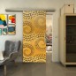 Glasschiebetür SLIM-LINE - Fineprint Modell 198 Gold auf Grauglas Glasschiebetür SLIM-LINE - Fineprint Modell 198 Gold auf Grauglas