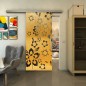 Glasschiebetür SLIM-LINE - Fineprint Modell 199 Gold auf Grauglas Glasschiebetür SLIM-LINE - Fineprint Modell 199 Gold auf Grauglas