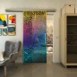Glasschiebetür SLIM-LINE - Fineprint Modell 201 Verlauf auf Grauglas Glasschiebetür SLIM-LINE - Fineprint Modell 201 Verlauf auf Grauglas