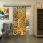 Glasschiebetür SLIM-LINE - Fineprint Modell 202 Gold auf Grauglas Glasschiebetür SLIM-LINE - Fineprint Modell 202 Gold auf Grauglas