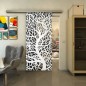 Glasschiebetür SLIM-LINE - Fineprint Modell 202 Weiss auf Grauglas Glasschiebetür SLIM-LINE - Fineprint Modell 202 Weiss auf Grauglas