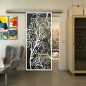 Glasschiebetür SLIM-LINE - Fineprint Modell 204 Weiss auf Grauglas Glasschiebetür SLIM-LINE - Fineprint Modell 204 Weiss auf Grauglas
