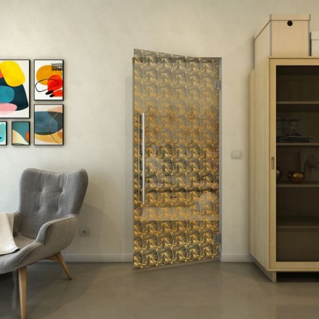 Pendeltür - Fineprint Model 003 Gold auf Grauglas