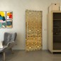 Pendeltür - Fineprint Modell 005 Gold auf Grauglas Pendeltür - Fineprint Modell 005 Gold auf Grauglas