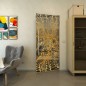 Pendeltür - Fineprint Modell 012 Gold auf Grauglas Pendeltür - Fineprint Modell 012 Gold auf Grauglas