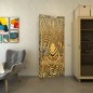 Pendeltür - Fineprint Modell 023 Gold auf Grauglas Pendeltür - Fineprint Modell 023 Gold auf Grauglas