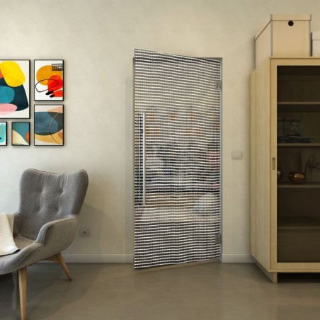 Pendeltür - Fineprint Model 046 Weiss auf Grauglas