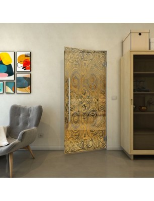 Pendeltür - Fineprint Model 051 Gold auf Grauglas