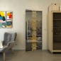 Pendeltür - Fineprint Modell 081 Gold auf Grauglas Pendeltür - Fineprint Modell 081 Gold auf Grauglas