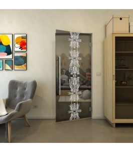 Pendeltür - Fineprint Model 081 Weiss auf Grauglas
