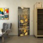 Pendeltür - Fineprint Modell 086 Gold auf Grauglas Pendeltür - Fineprint Modell 086 Gold auf Grauglas
