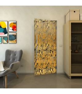 Pendeltür - Fineprint Model 091 Gold auf Grauglas
