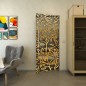 Pendeltür - Fineprint Modell 095 Gold auf Grauglas Pendeltür - Fineprint Modell 095 Gold auf Grauglas