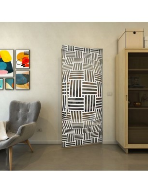 Pendeltür - Fineprint Model 104 Weiss auf Grauglas