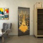 Pendeltür - Fineprint Modell 114 Gold auf Grauglas Pendeltür - Fineprint Modell 114 Gold auf Grauglas