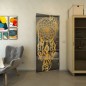 Pendeltür - Fineprint Modell 125 Gold auf Grauglas Pendeltür - Fineprint Modell 125 Gold auf Grauglas