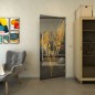 Pendeltür - Fineprint Modell 131 Gold auf Grauglas Pendeltür - Fineprint Modell 131 Gold auf Grauglas