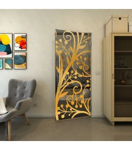 Pendeltür - Fineprint Model 146 Gold auf Grauglas
