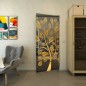 Pendeltür - Fineprint Modell 159 Gold auf Grauglas Pendeltür - Fineprint Modell 159 Gold auf Grauglas