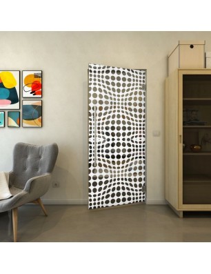 Pendeltür - Fineprint Model 162 Weiss auf Grauglas