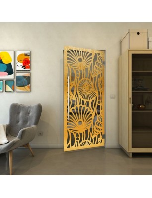 Pendeltür - Fineprint Model 165 Gold auf Grauglas