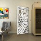 Pendeltür - Fineprint Modell 172 Weiss auf Grauglas Pendeltür - Fineprint Modell 172 Weiss auf Grauglas