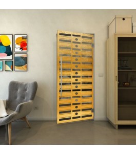 Pendeltür - Fineprint Model 174 Gold auf Grauglas