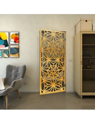 Pendeltür - Fineprint Model 178 Gold auf Grauglas