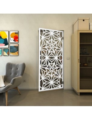 Pendeltür - Fineprint Model 178 Weiss auf Grauglas