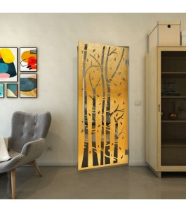 Pendeltür - Fineprint Model 182 Gold auf Grauglas