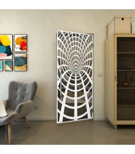 Pendeltür - Fineprint Model 185 Weiss auf Grauglas