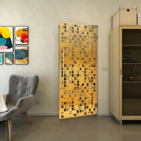 Pendeltür - Fineprint Model 190 Gold auf Grauglas