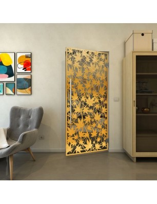 Pendeltür - Fineprint Model 192 Gold auf Grauglas