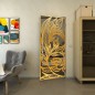 Pendeltür - Fineprint Modell 196 Gold auf Grauglas Pendeltür - Fineprint Modell 196 Gold auf Grauglas