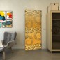 Pendeltür - Fineprint Modell 198 Gold auf Grauglas Pendeltür - Fineprint Modell 198 Gold auf Grauglas