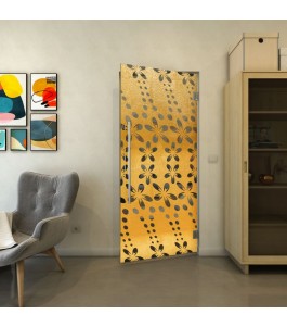 Pendeltür - Fineprint Model 203 Gold auf Grauglas