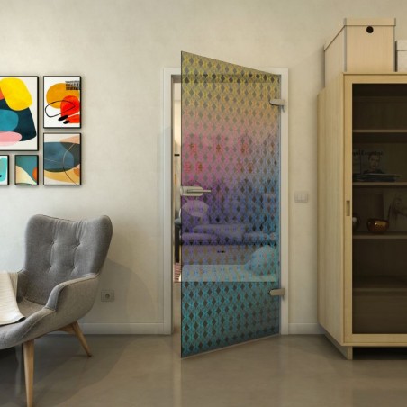 Ganzglastür - Fineprint Model 002 Verlauf auf Grauglas