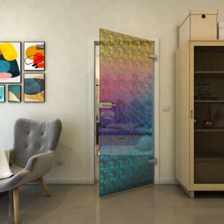 Ganzglastür - Fineprint Model 003 Verlauf auf Grauglas