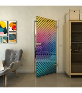 Ganzglastür - Fineprint Model 004 Verlauf auf Grauglas