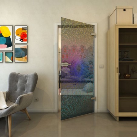 Ganzglastür - Fineprint Model 006 Verlauf auf Grauglas