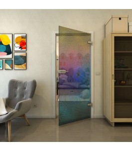 Ganzglastür - Fineprint Model 007 Verlauf auf Grauglas