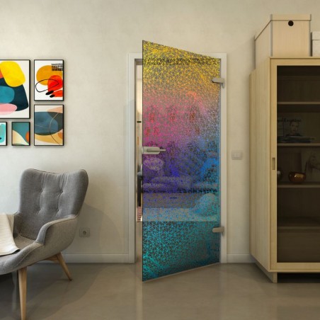 Ganzglastür - Fineprint Model 008 Verlauf auf Grauglas