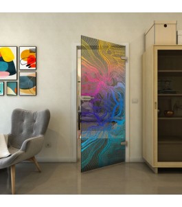 Ganzglastür - Fineprint Model 010 Verlauf auf Grauglas