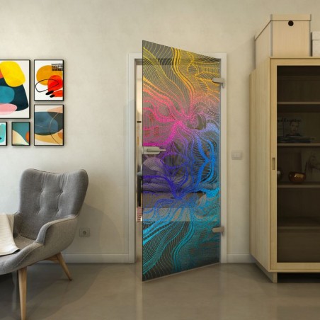 Ganzglastür - Fineprint Model 010 Verlauf auf Grauglas