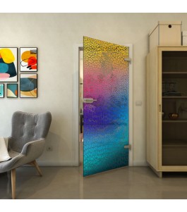 Ganzglastür - Fineprint Model 015 Verlauf auf Grauglas