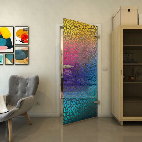 Ganzglastür - Fineprint Model 016 Verlauf auf Grauglas