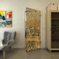 Ganzglastür - Fineprint Modell 017 Gold auf Grauglas Ganzglastür - Fineprint Modell 017 Gold auf Grauglas